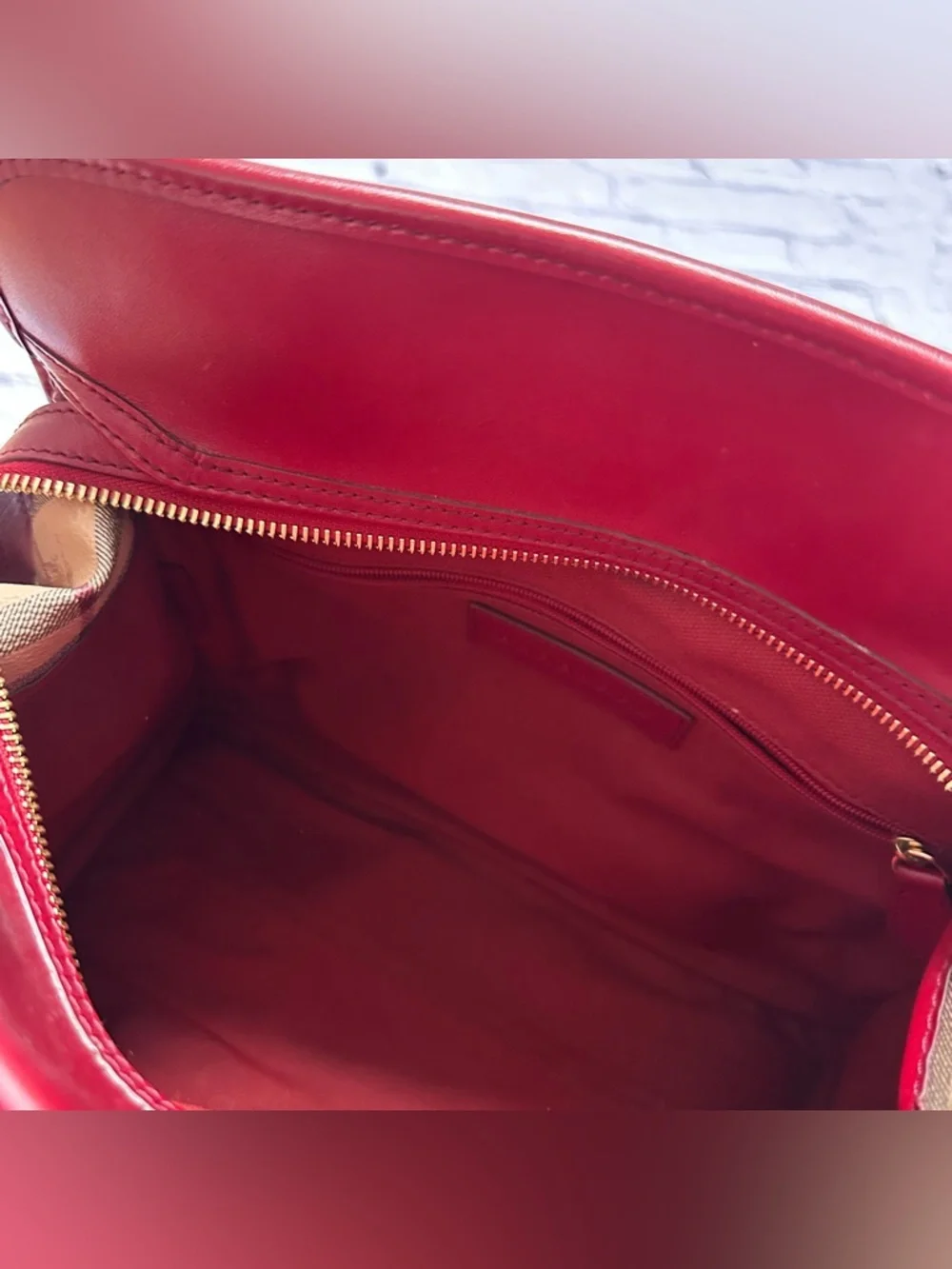 Burberry Brown Haymarket Check Patent Leather Portrait Minford Tote Bag - Picture 11 of 16